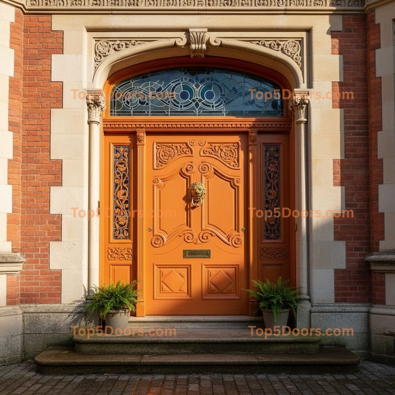orange front door victorian Door