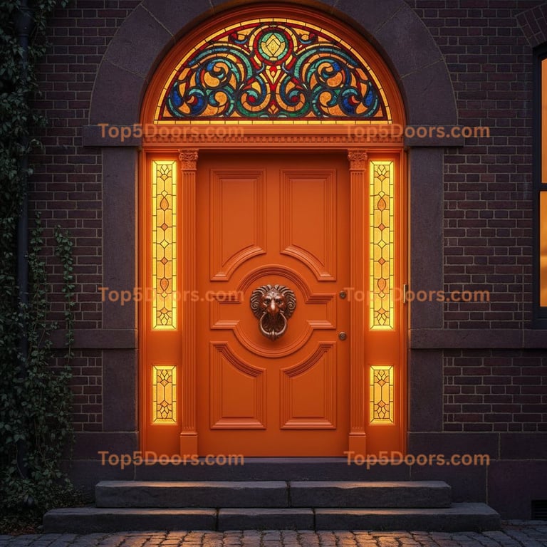 orange front door victorian Door
