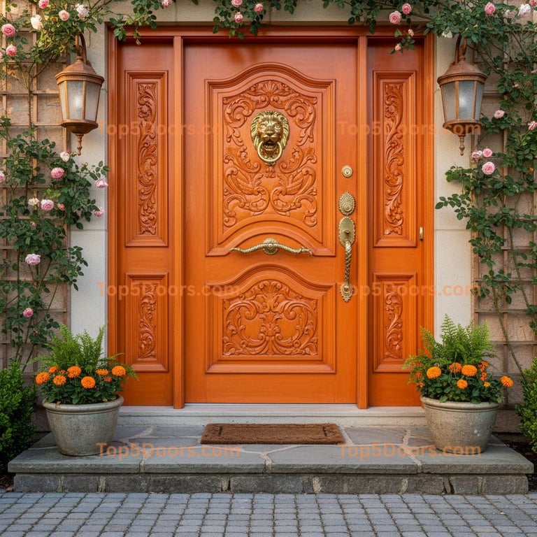 orange front door victorian Door