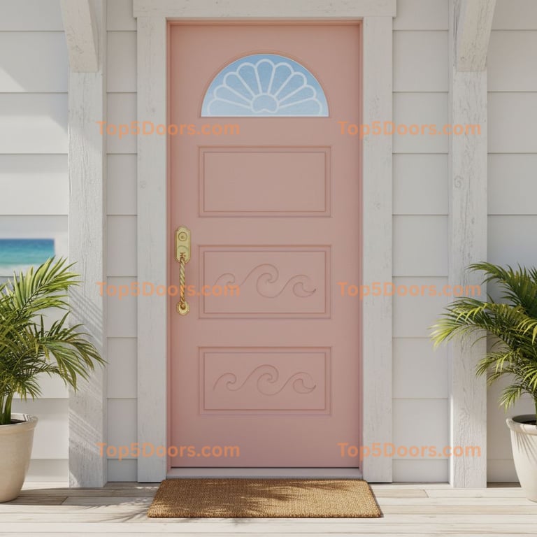 pink front door coastal Door