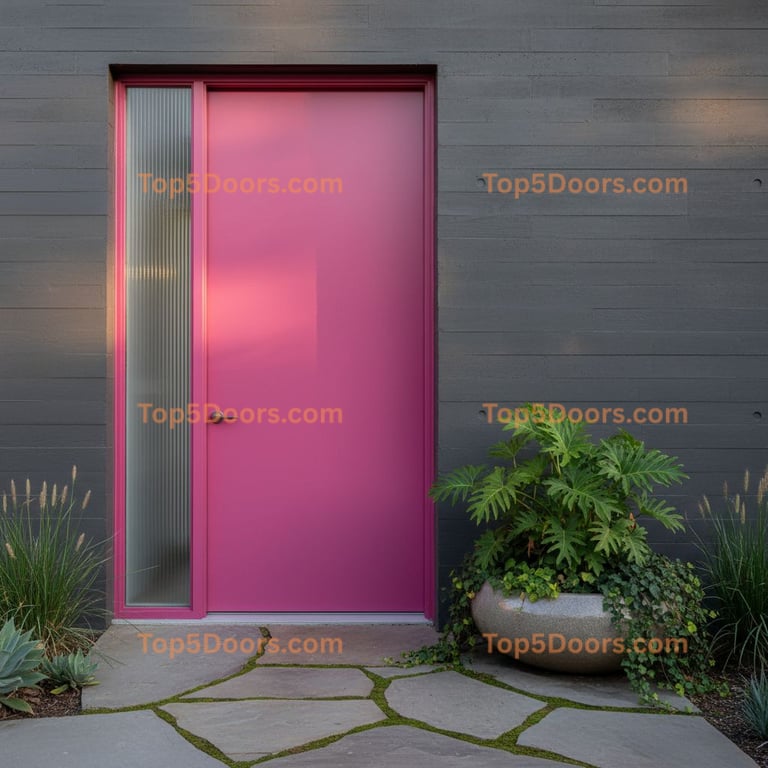 pink front door contemporary Door