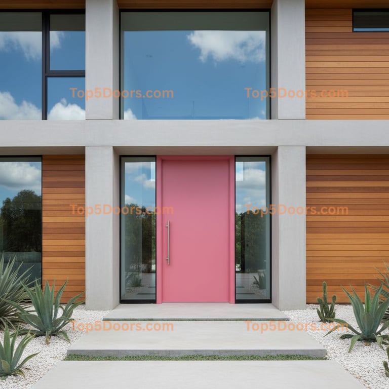 pink front door contemporary Door