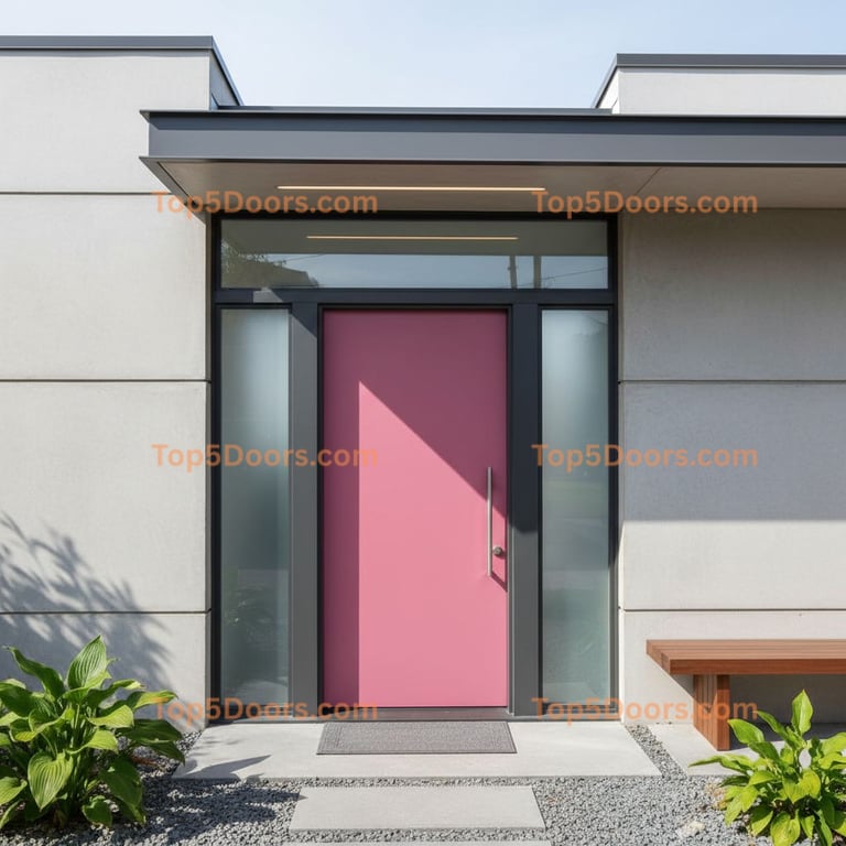 pink front door contemporary Door