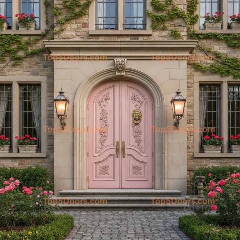 pink front door european classic Door
