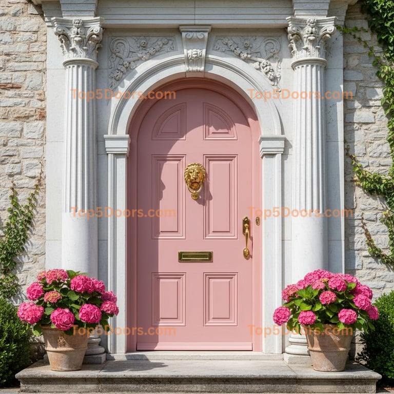 pink front door european classic Door