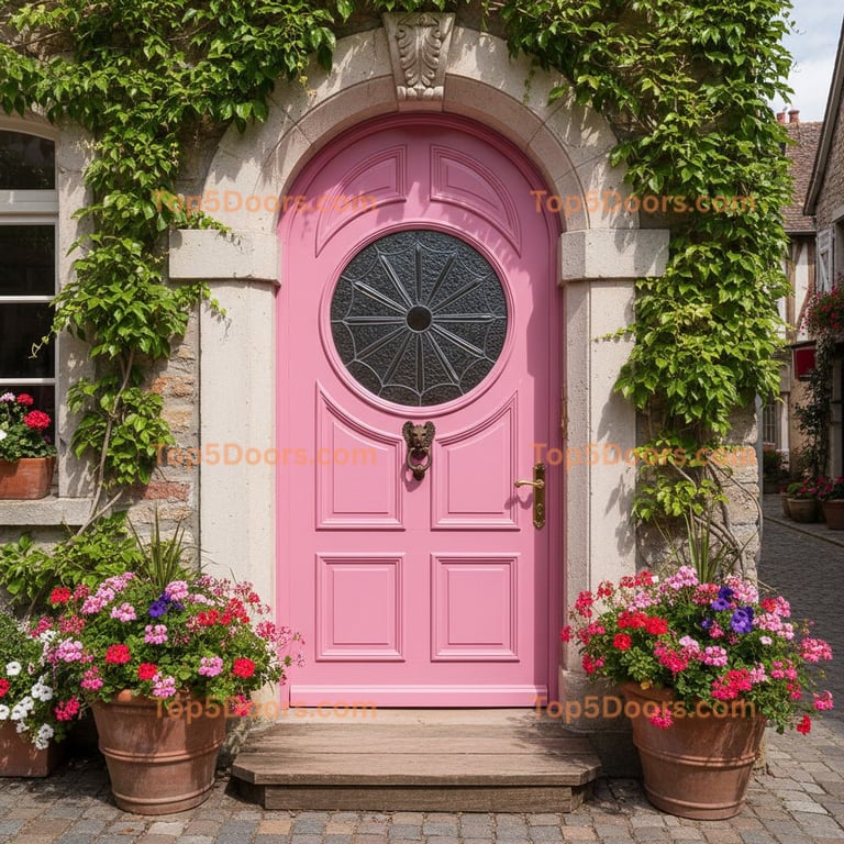 pink front door european classic Door
