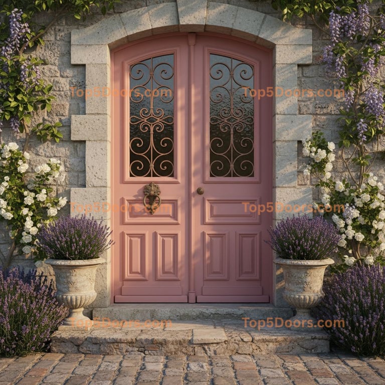 pink front door french provincial Door