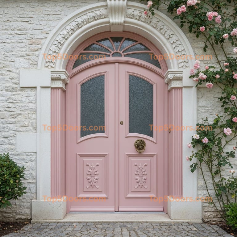 pink front door french provincial Door
