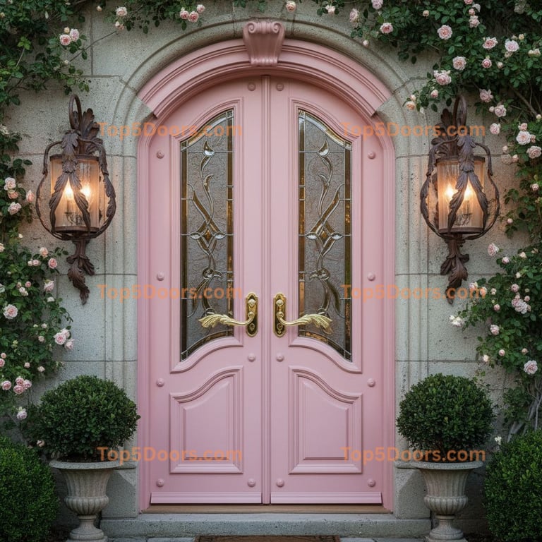 pink front door french provincial Door