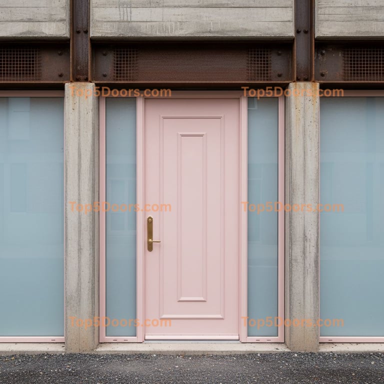 pink front door industrial Door