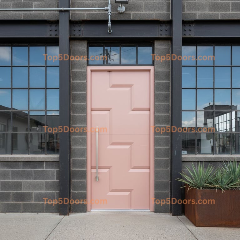 pink front door industrial Door