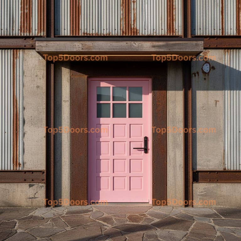 pink front door industrial Door