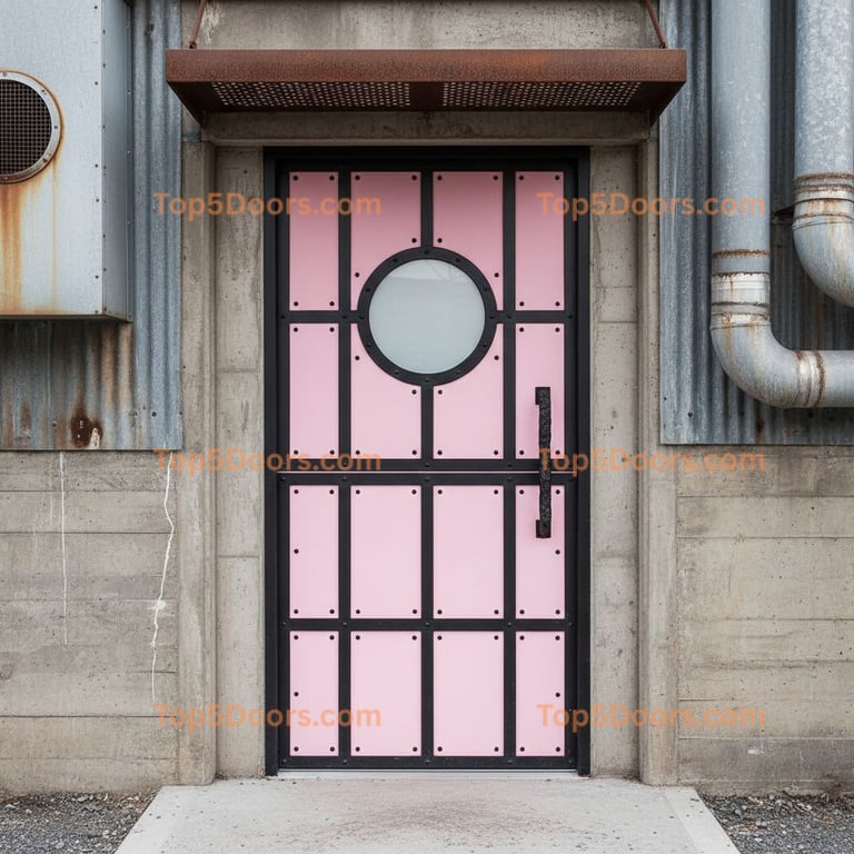 pink front door industrial Door