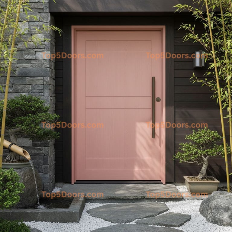 pink front door japanese zen Door