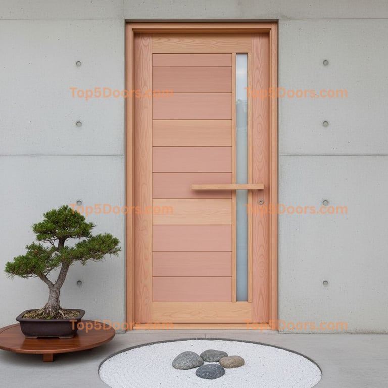 pink front door japanese zen Door
