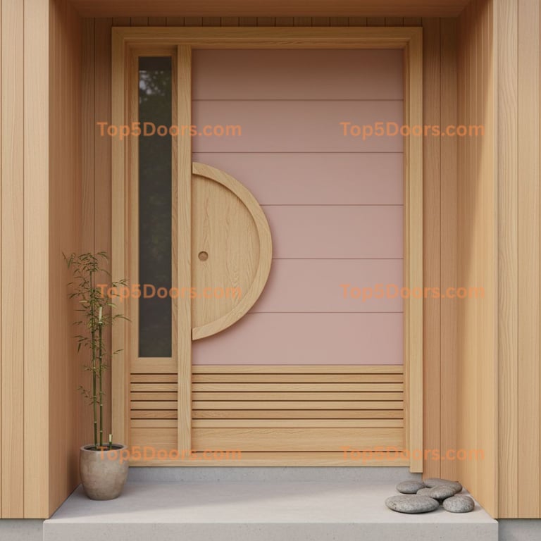 pink front door japanese zen Door