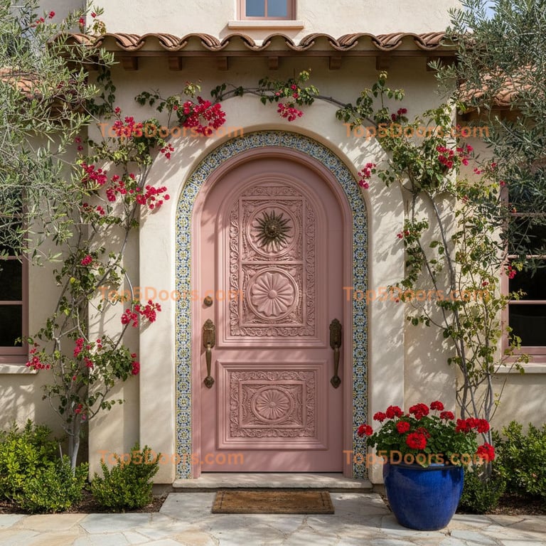 pink front door mediterranean Door