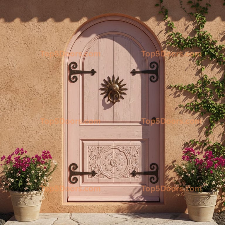 pink front door mediterranean Door