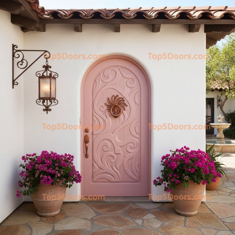 pink front door mediterranean Door