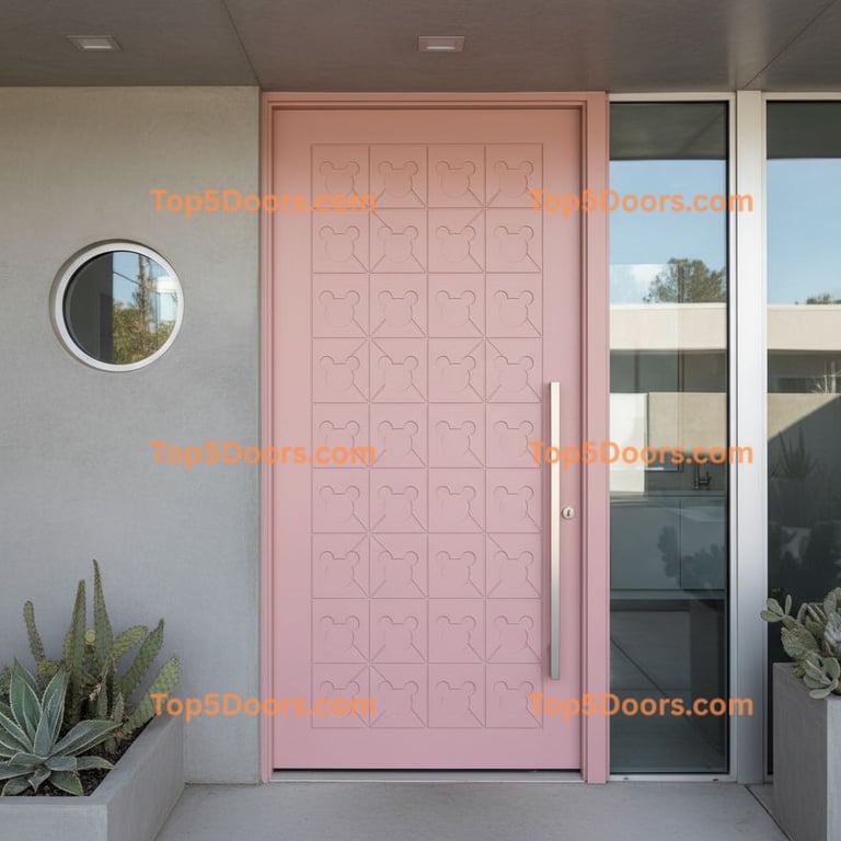 pink front door minimalist Door