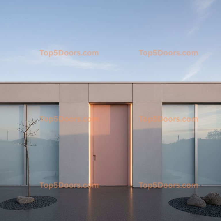 pink front door minimalist Door