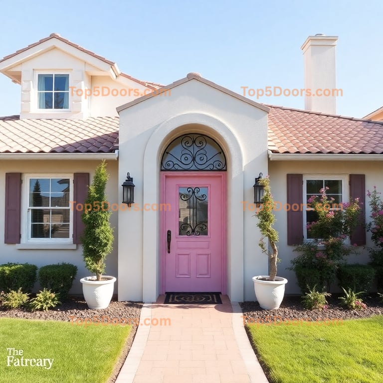 pink front door minimalist Door