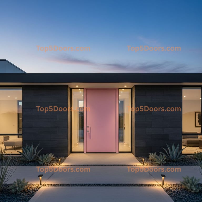 pink front door modern Door