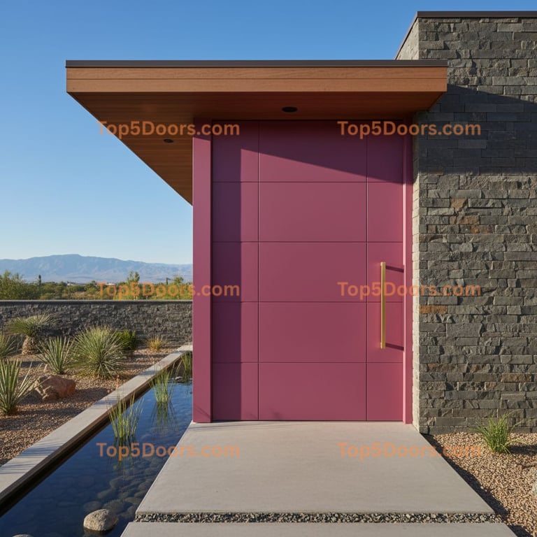 pink front door modern Door