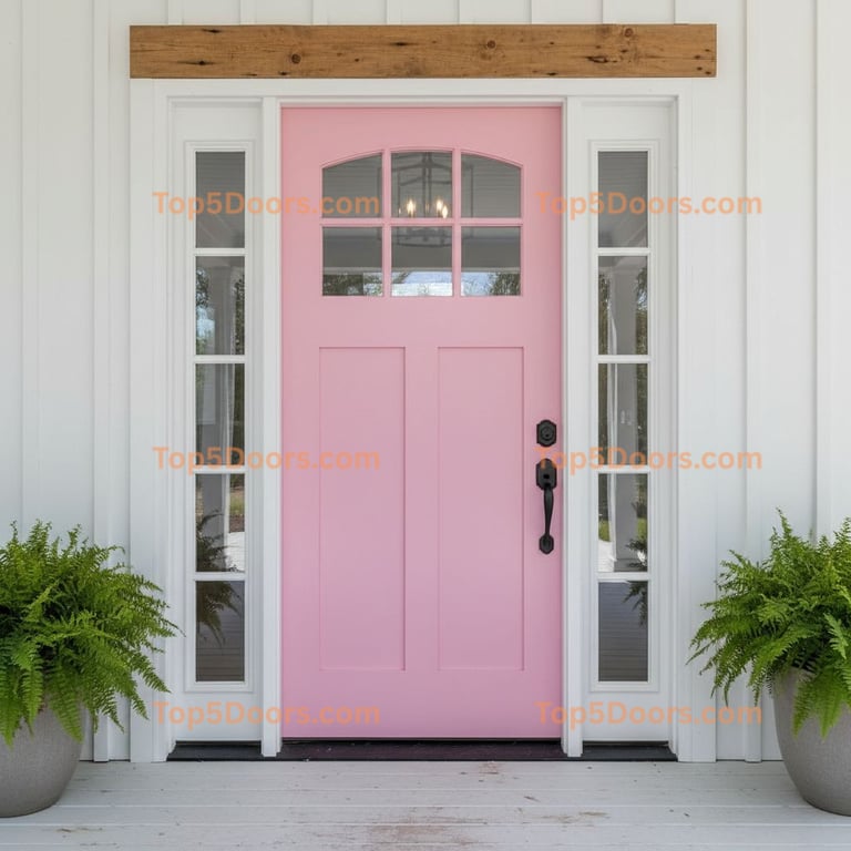 pink front door modern farmhouse Door