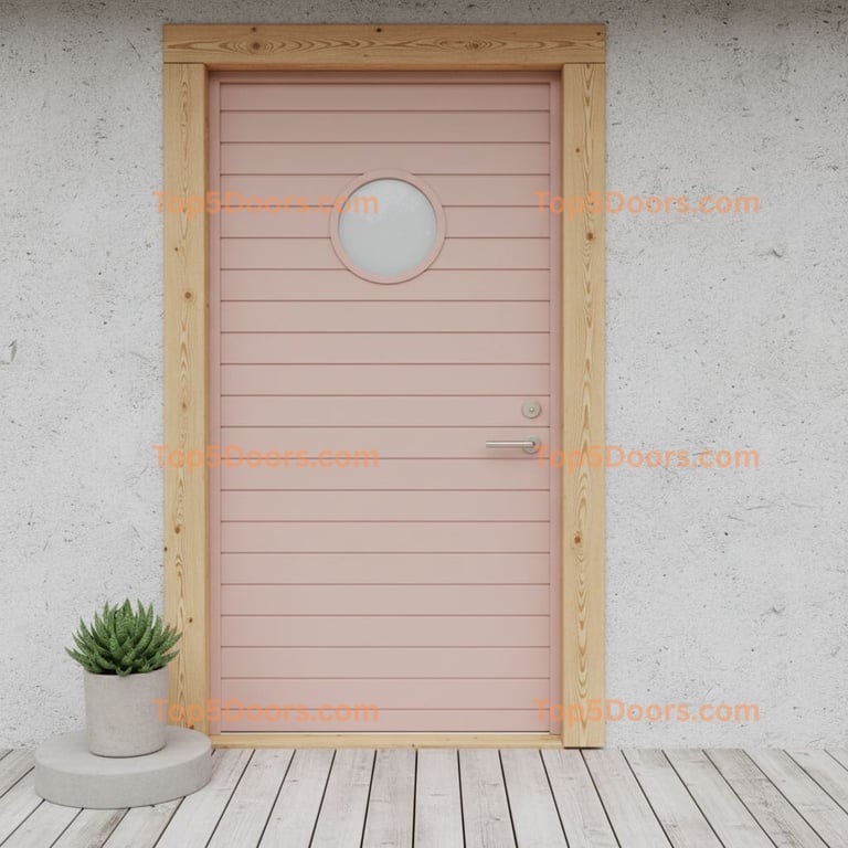 pink front door scandinavian Door