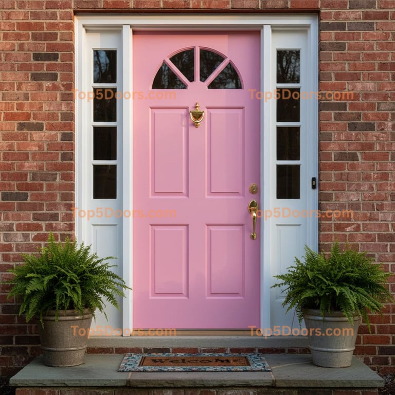pink front door traditional american Door