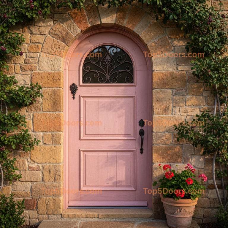 pink front door tuscan Door