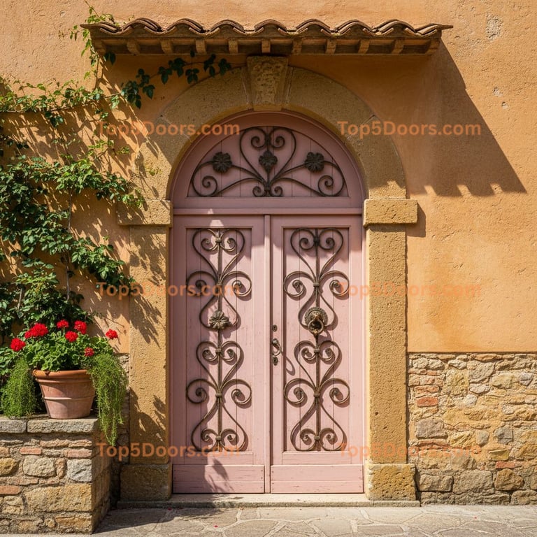 pink front door tuscan Door