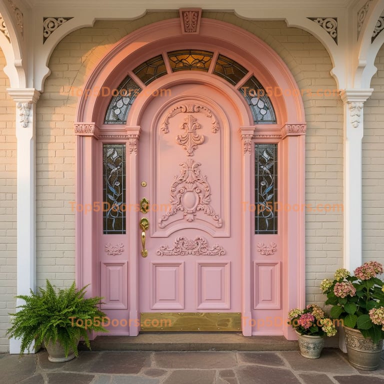 pink front door victorian Door