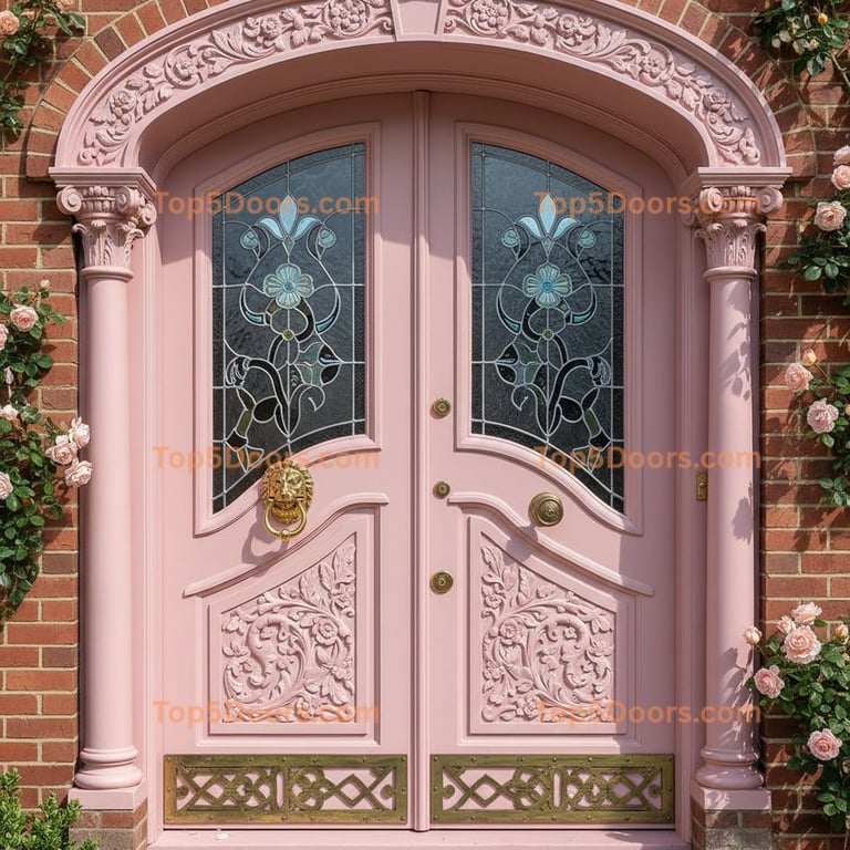 pink front door victorian Door