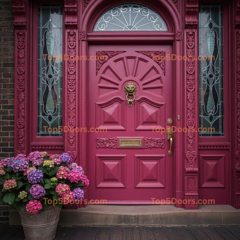 pink front door victorian Door