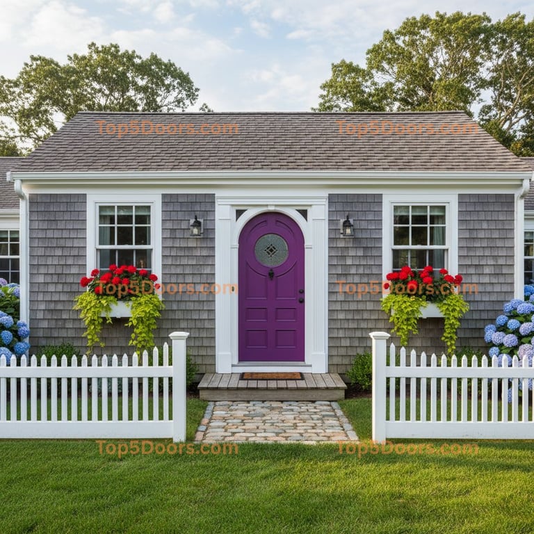 purple front door cape cod Door