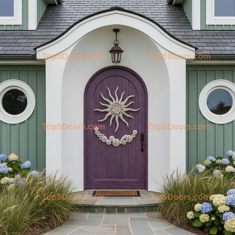 purple front door coastal Door