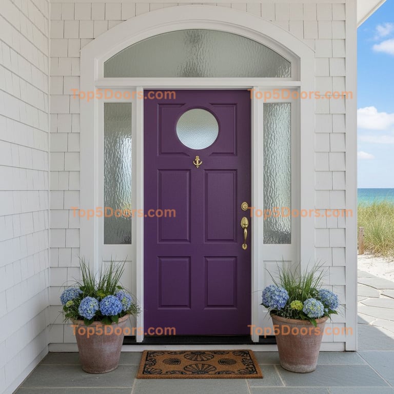 purple front door coastal Door
