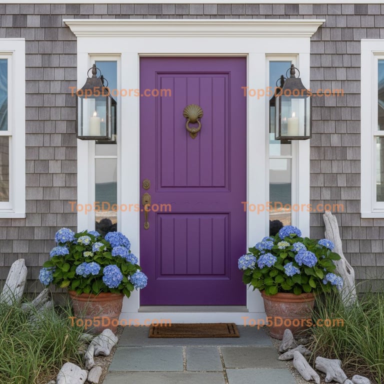 purple front door coastal Door