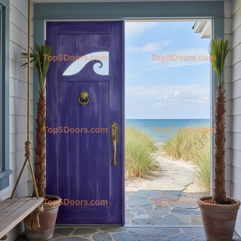purple front door coastal Door