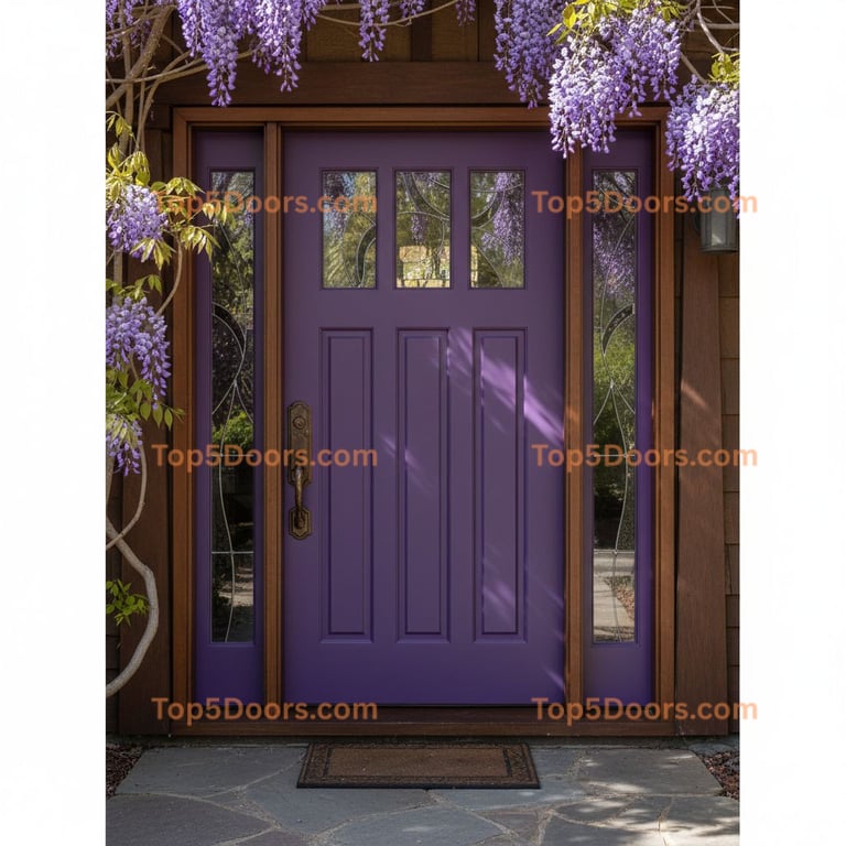 purple front door craftsman Door