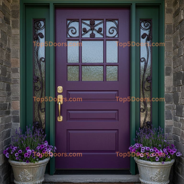 purple front door craftsman Door