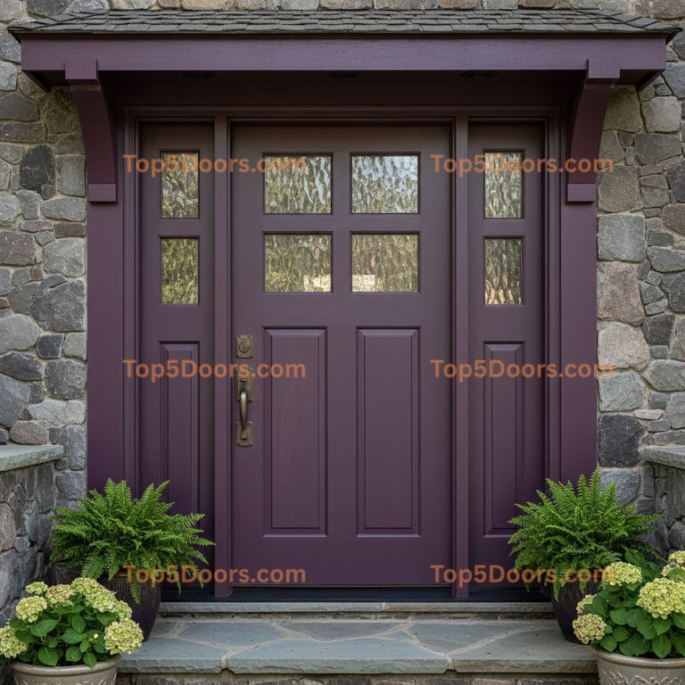 purple front door craftsman Door