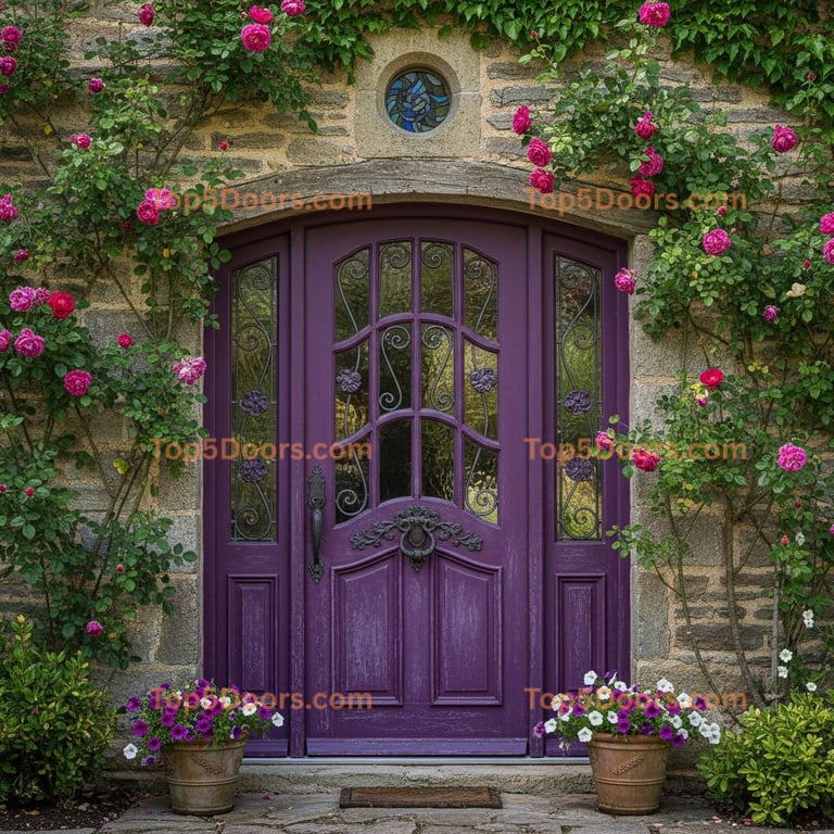 purple front door french country Door
