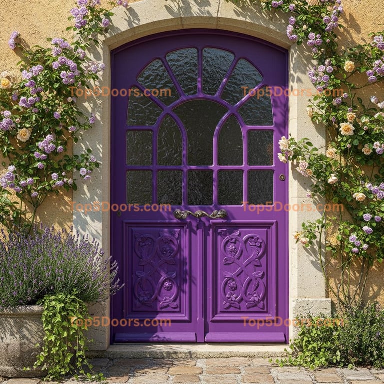 purple front door french country Door