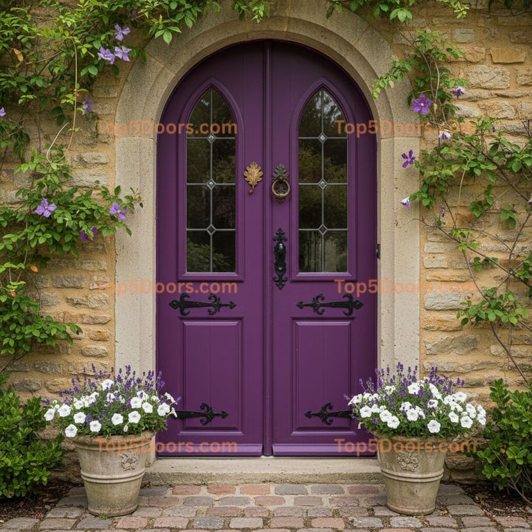 purple front door french country Door