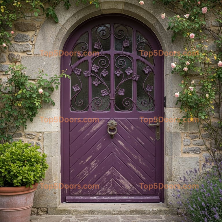 purple front door french country Door