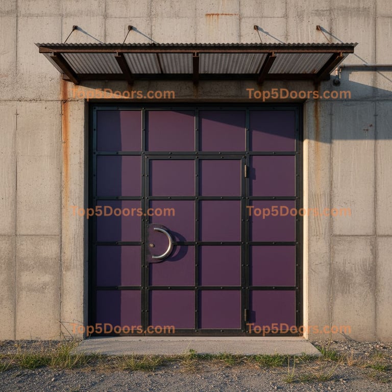 purple front door industrial Door