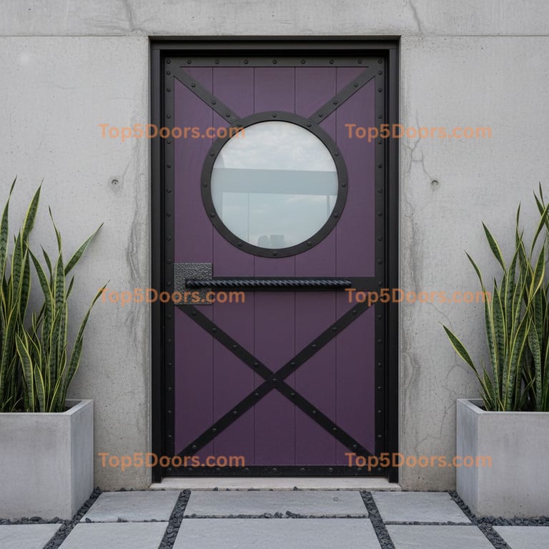 purple front door industrial Door